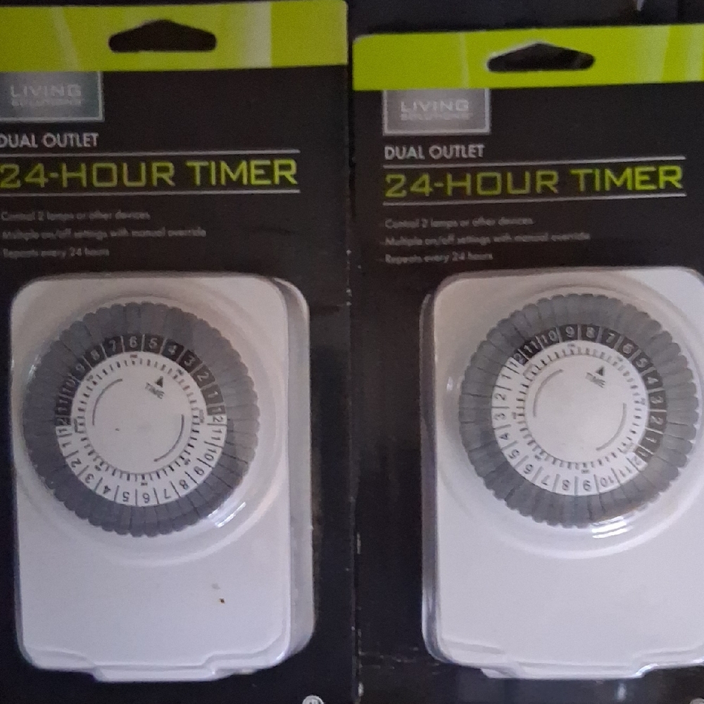 Living Solutions Dual Outlet 24-Hour Timer- Set Of 2